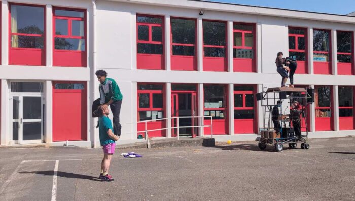 Répétition à l'école St Roch d'une compagnie de cirque