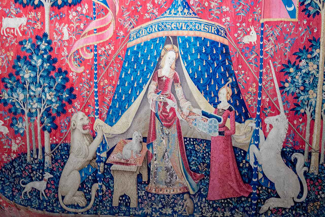 Representation du tableau la Dame à la LIcorne