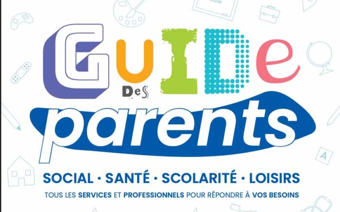Couverture du guide parents 2026. Typographie avec nom du guide.